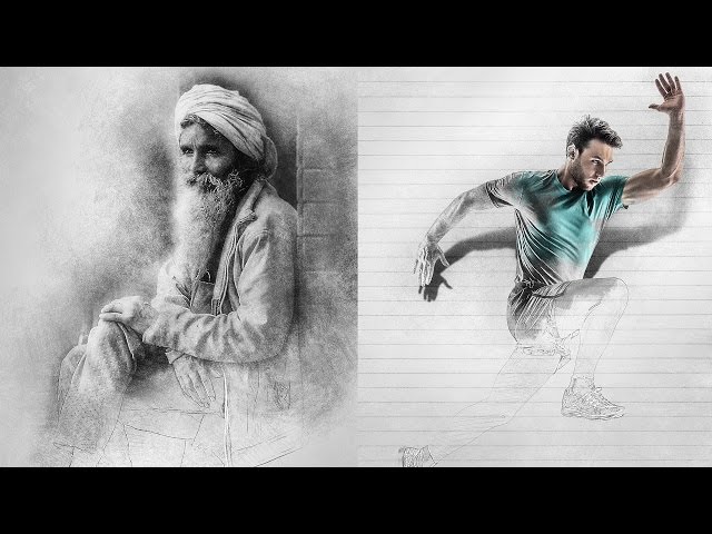 Hand Sketch Drawing Photoshop Action – MasterBundles