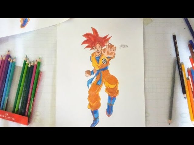 Ruan ssj artes - Desenho finalizado: goku ssj god