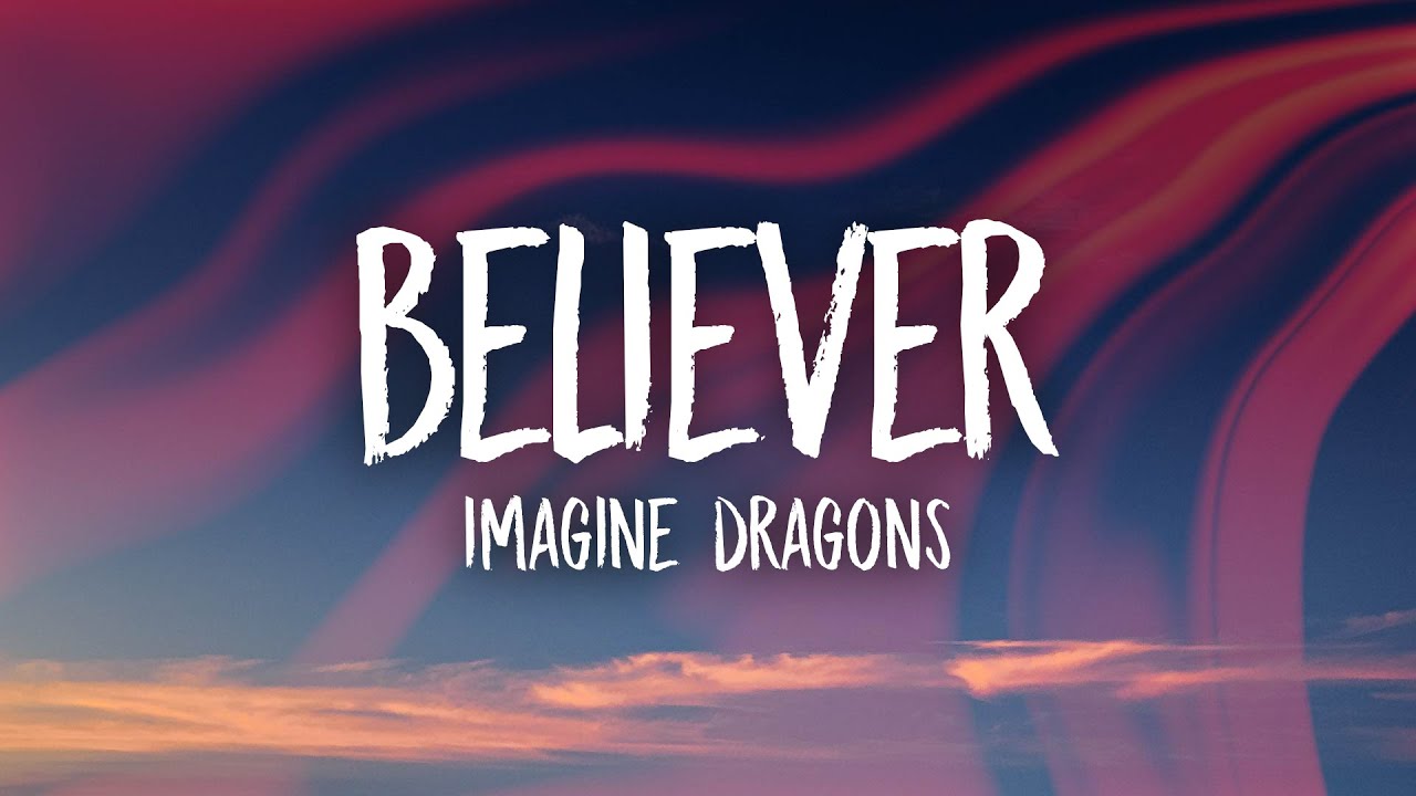 Imagine Dragons Believer Colourful Music Note Hair Song Lyric Wall