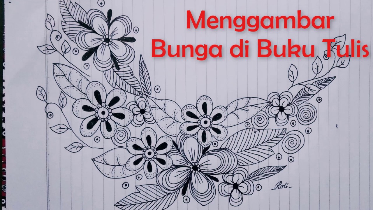 Learn to Draw Gambar  Bunga  di  Buku  Tulis YouTube