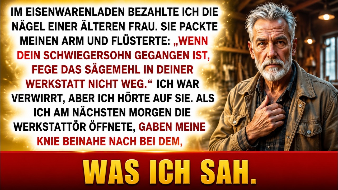 „Feg das Sägemehl erst morgen weg!“ – Die Warnung der alten Frau rettete alles.