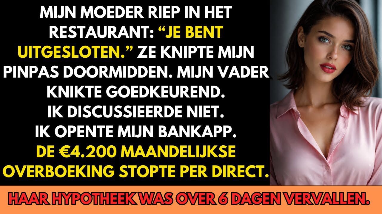 Mijn moeder blokkeerde mijn creditcard tijdens het diner — die haar hele leven betaalde