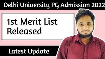 Delhi University PG Merit list Released| DU PG Merit list 2022 released| DU PG Admission 2022