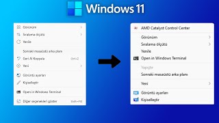 Windows 11 Sağ Tık Menüsünü Eski Haline Getirme [%100 ÇALIŞIYOR]