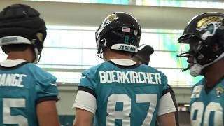 Catching up with TE Nate Boerkircher during Jaguars Training Camp