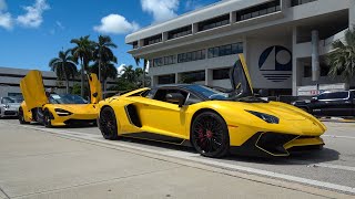 SUPERCARS BLASTING to MIAMI International Auto Show  Mansion Rally to Supercar Saturdays Florida