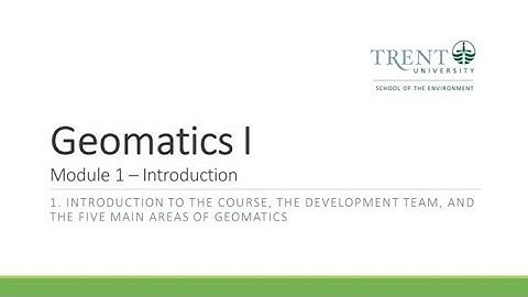 Introduction to Geomatics
