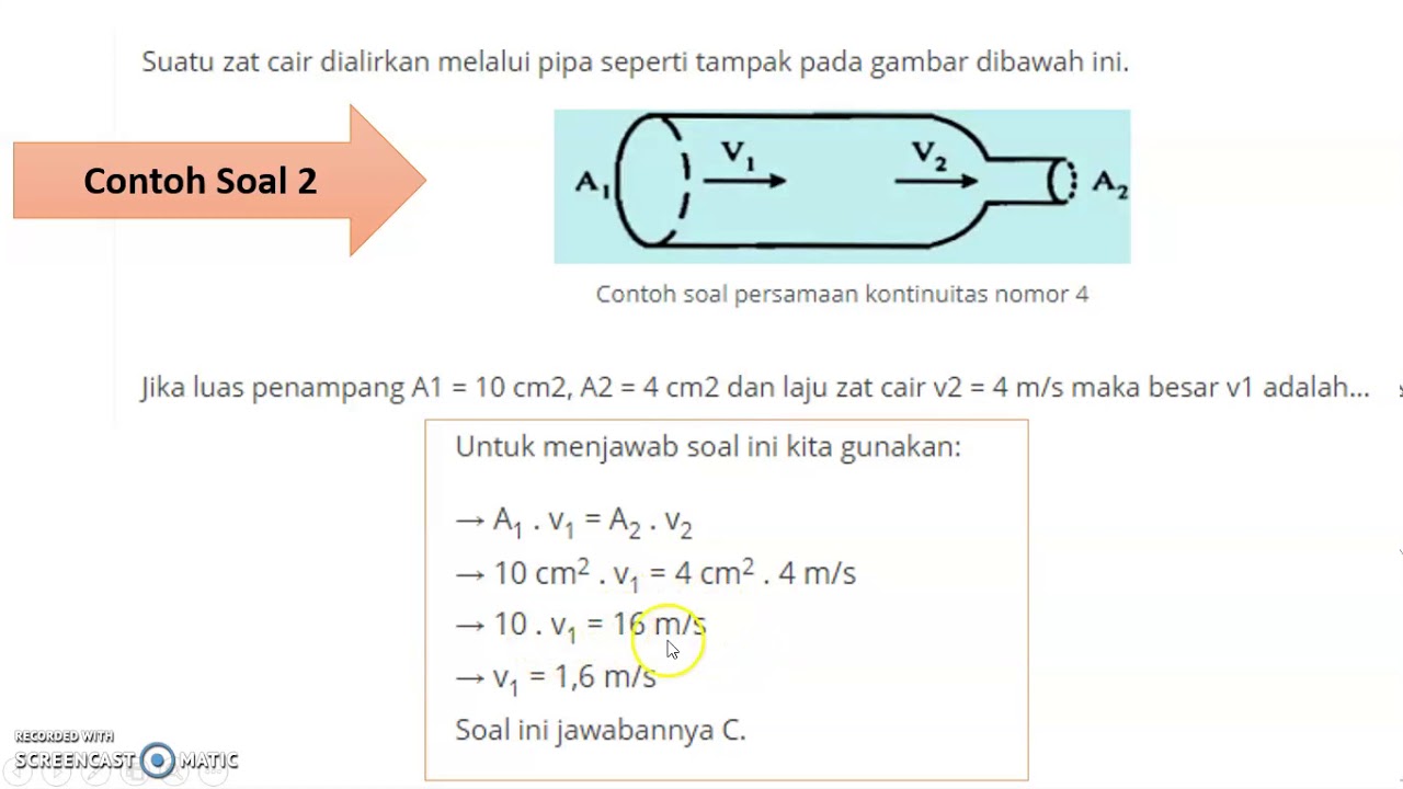 Contoh Soal Fluida Dinamis Dan Penyelesaiannya Contoh Soal Fluida Dinamis Dan Penyelesaiannya
