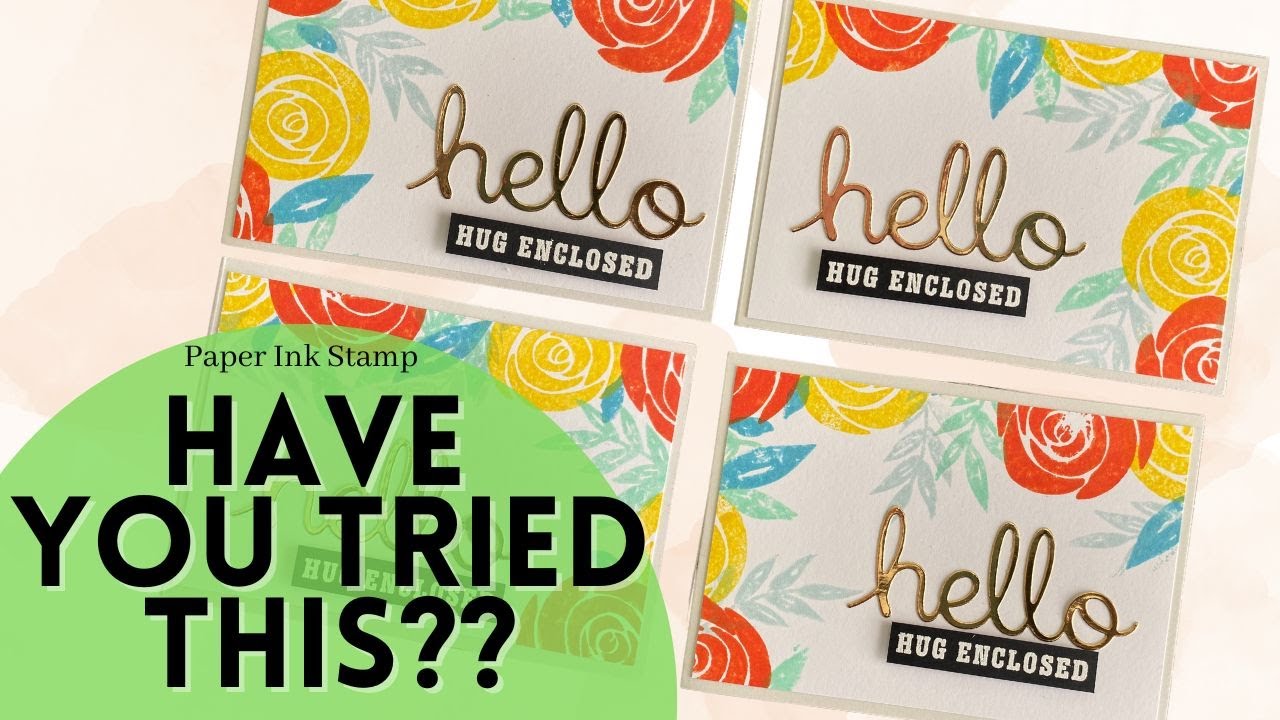 Have you tried this easy technique?? Split Stamping to create 4 card panels // Paper Ink Stamp