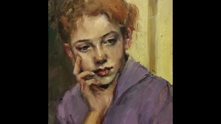 Painting demo, alla prima portrait painting "Pensi...