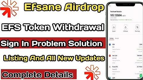 Efsane Daily Check in Problem | Efsane Withdrawal Update| Efsane Listing Date | EFS token Withdrawal