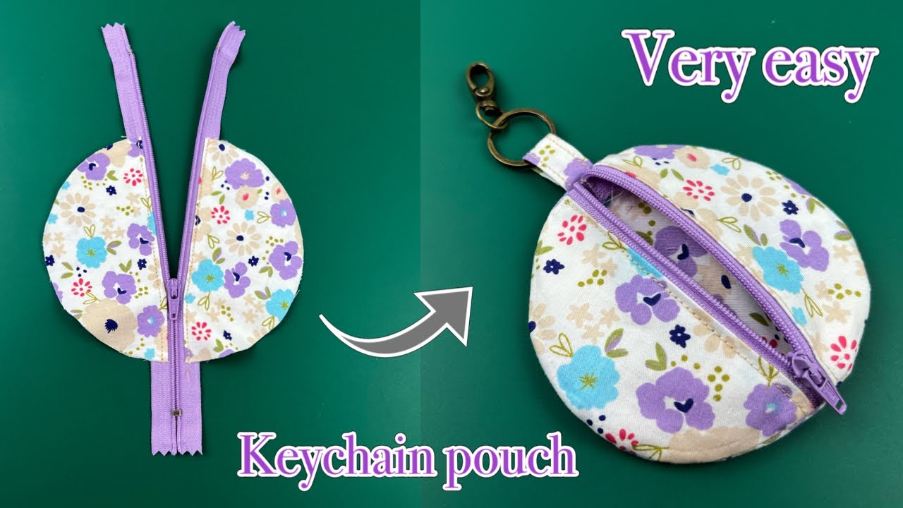 DIY mini keychain pouch / easy sewing project 