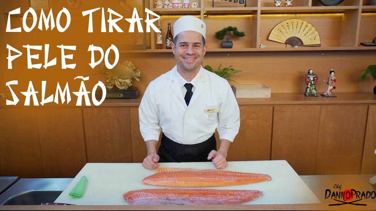 Como tirar a pele do salmão