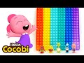 Learn colors with pop it  fidget toyeducations for kids  hello cocobi