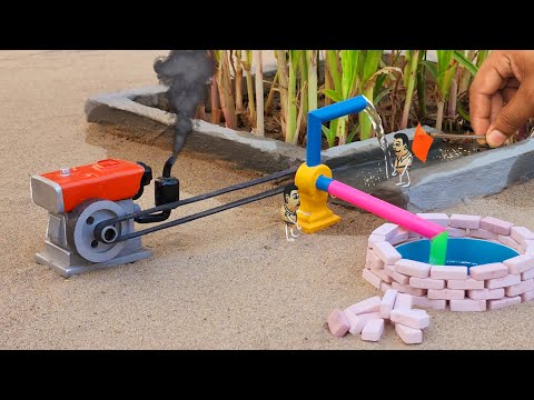 diy tractor mini well water pump diesel engine science project || @Topland || @KeepVilla