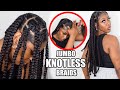 I tried LARGE KNOTLESS BRAIDS on my type 4 natural hair😱👀... here's how it went!