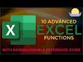 10 Advanced Excel Functions with Downloadable Reference Guide