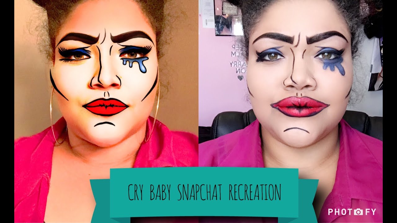 Crying Woman Cartoon SNAPCHAT Filter Makeup Tutorial YouTube