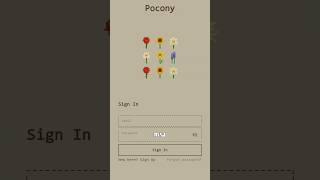 Login page for my game Pocony