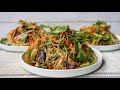 Pleev choj peev choj hmong style bean thread noodle dish