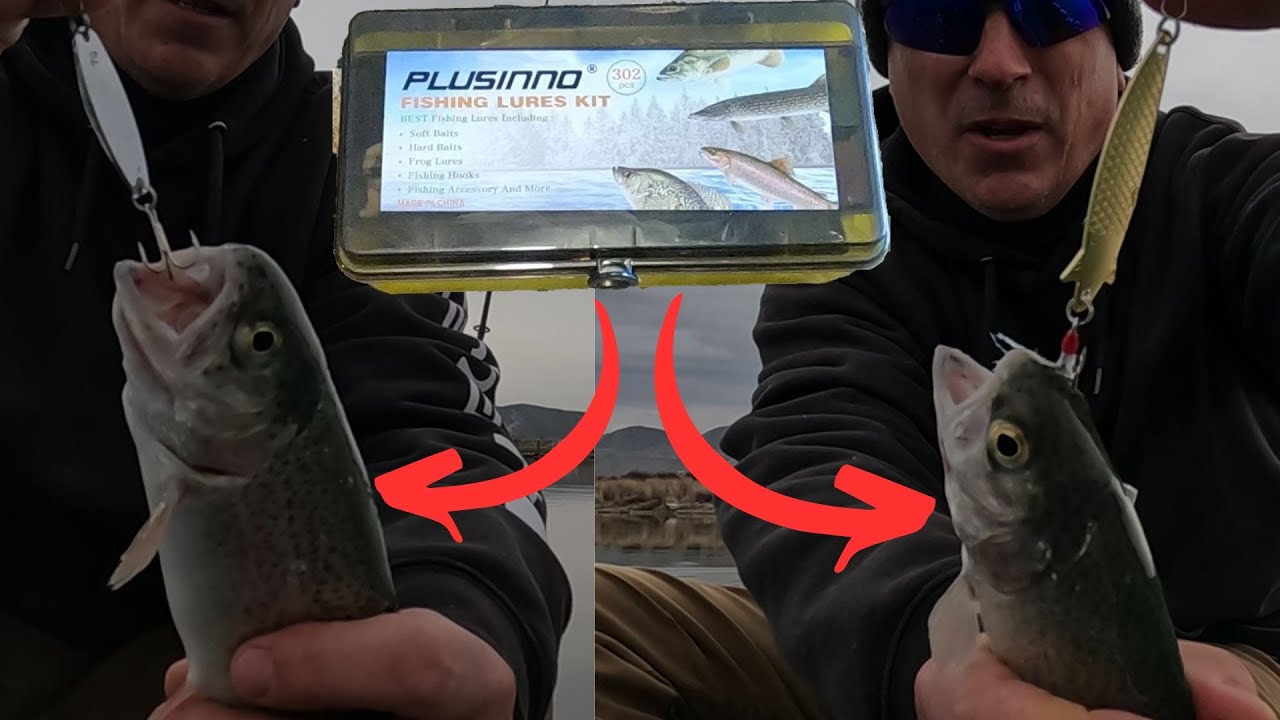PLUSINNO 302 Piece Fishing Lure Set Unboxing and Catching Fish 