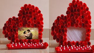 DIY Heart Photo Frame || Heart shape photo frame idea || Making at Home || Creative ViNii || screenshot 1