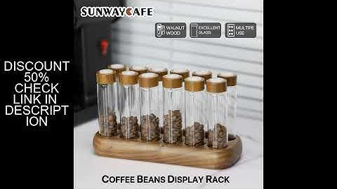 Coffee Beans Tea Display Rack Stand Creative Glass Test Tube Storage with Hopper 6/12 Tubes Glass Bo