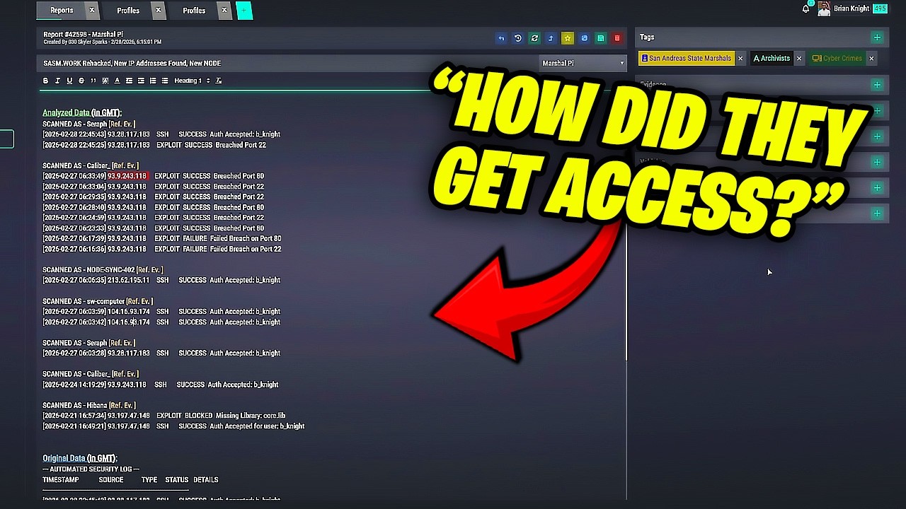Brian Hears About SASM Terminal Being Breached & Used By 3 New IP Addresses! | NoPixel RP | GTA RP