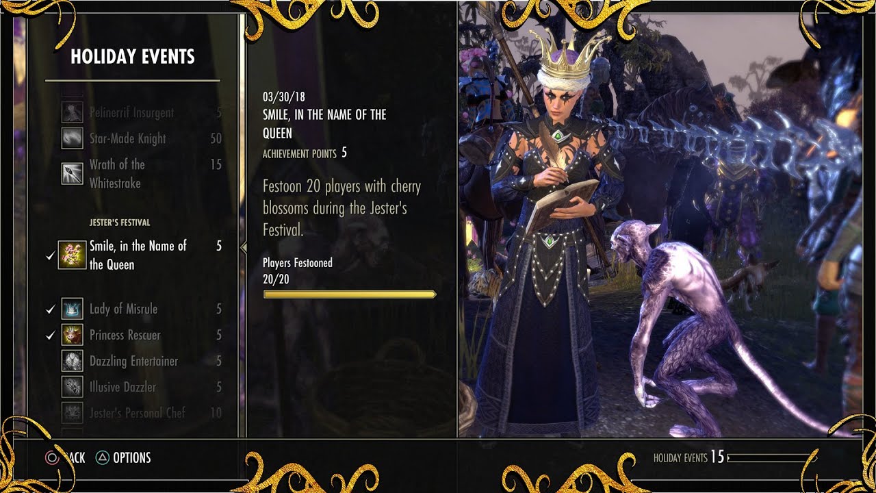 Elder Scrolls Online | Jester Festival | Smile, in the Name of the Queen Achievement
