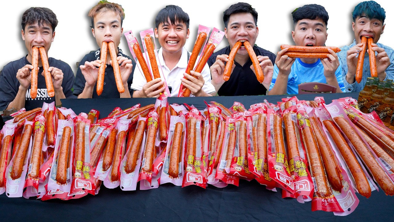 Hưng Troll |Thử Thách Người Cuối Cùng Ngừng Ăn Xúc Xích Ăn Liền Siu Cay Nhận 500$