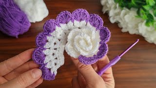 : 3DCrochet Flower Very easy crochet rose flower making for beginners. #crochet