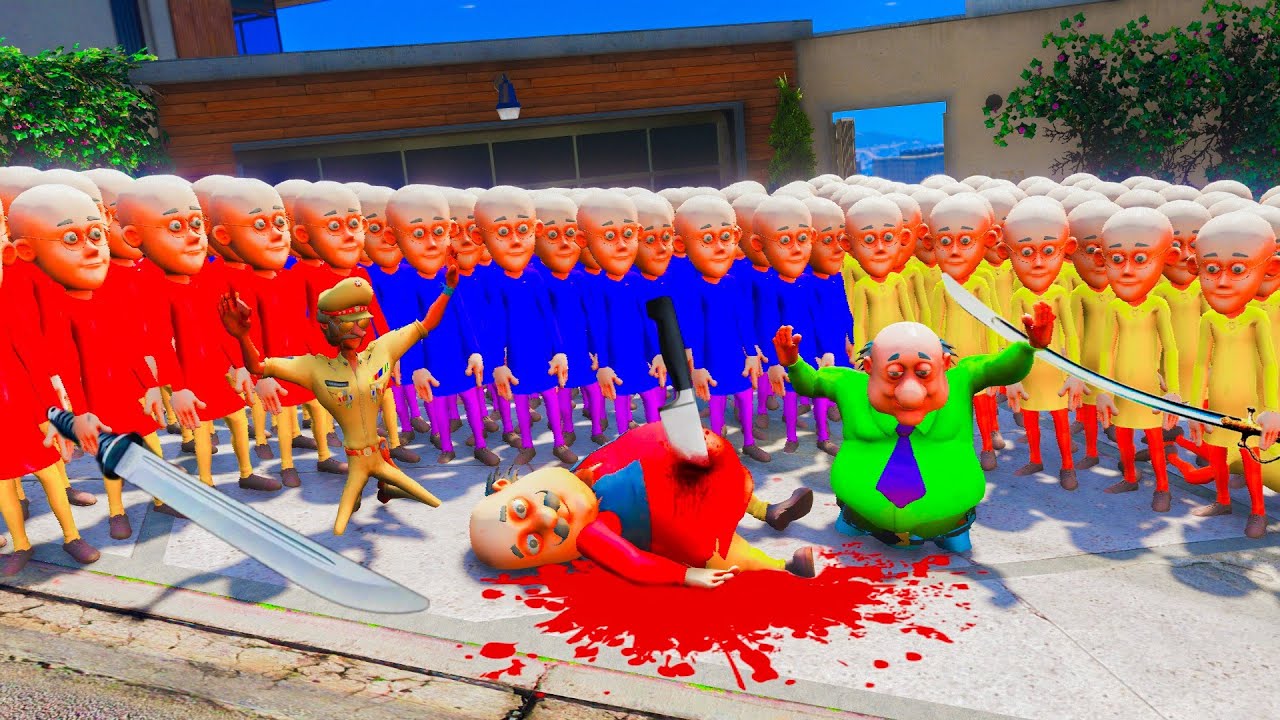 Motu Patlu And Chingam Sir Escape From 10000 Patlu In Hide And Seek John The Don Granny In Gta V