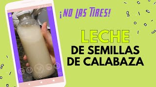 ¡No tires las semillas de calabaza! Prepará esta leche vegetal con propiedades desparasitantes