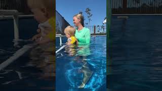 Cute Baby Starts Survival Swimming