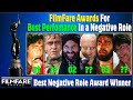 Best Negative Villains Role Filmfare Award all Time List | 1992 - 2021 | All Filmfare Awards WINNERS