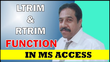 why use LTRIM and rtrim in ms access | ltrim in access | rtrim in access | sir tahir hussain