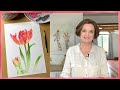 Watercolor glazing techniques watercolor tulip 