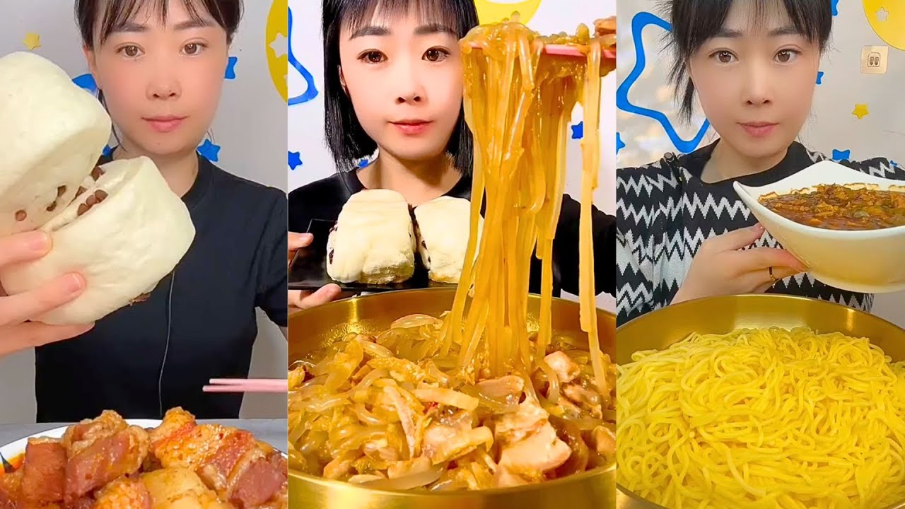Chinese Bread and Noodle Eating Show | Quiet Mukbang Food Video #94