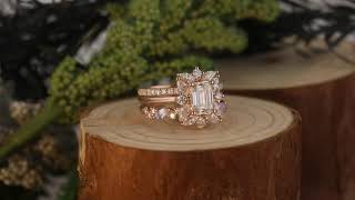 Amanda Fine Jewelry 3 Piece Moissanite Bridal Ring Set