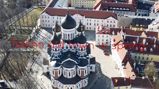Tallinn Old Town In Spring By Drone.