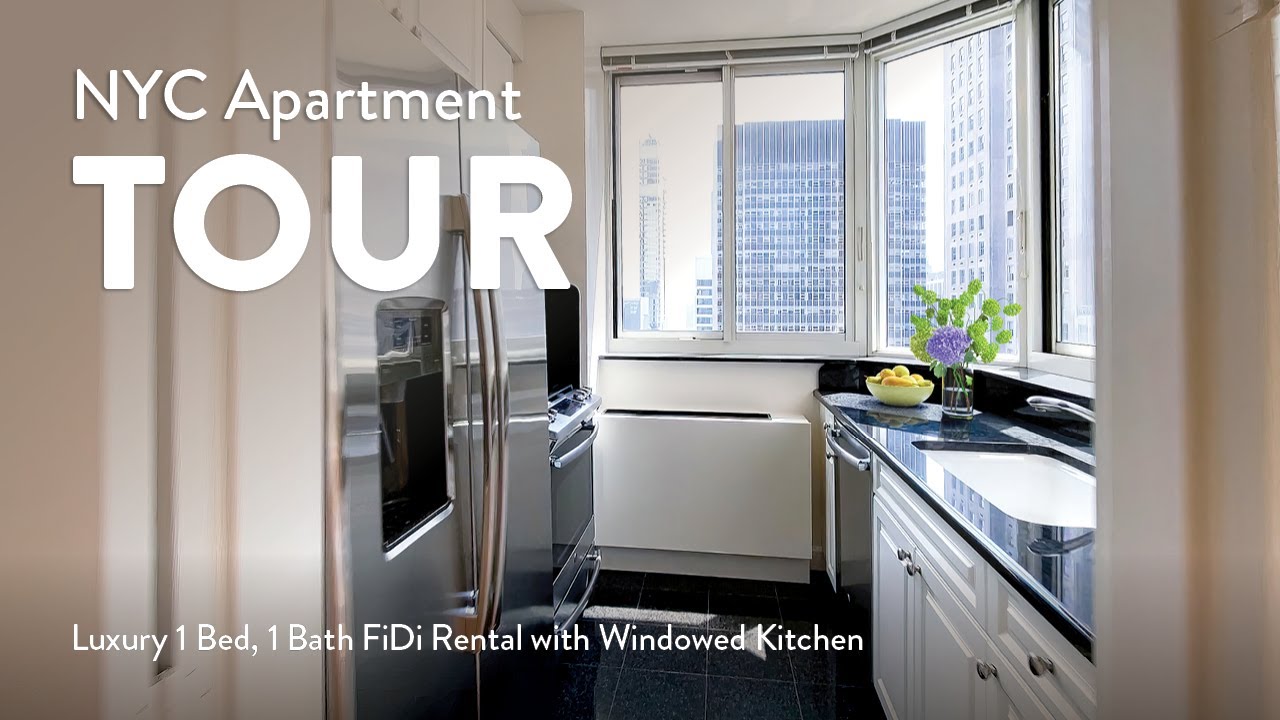 NYC Apartment Tour Luxury 1 Bed, 1 Bath FiDi Rental with Windowed
