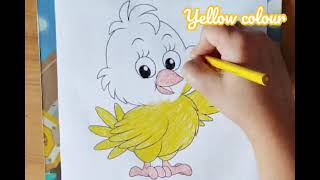Chicken Drawing|How to color chicken|Easy drawing for kids & toddlers|#chickendrawing