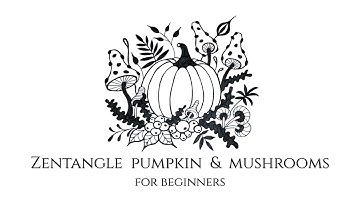 Pumpkin & Mushroom  drawing for beginners 🔸 Zentangle Halloween🔸Zenart