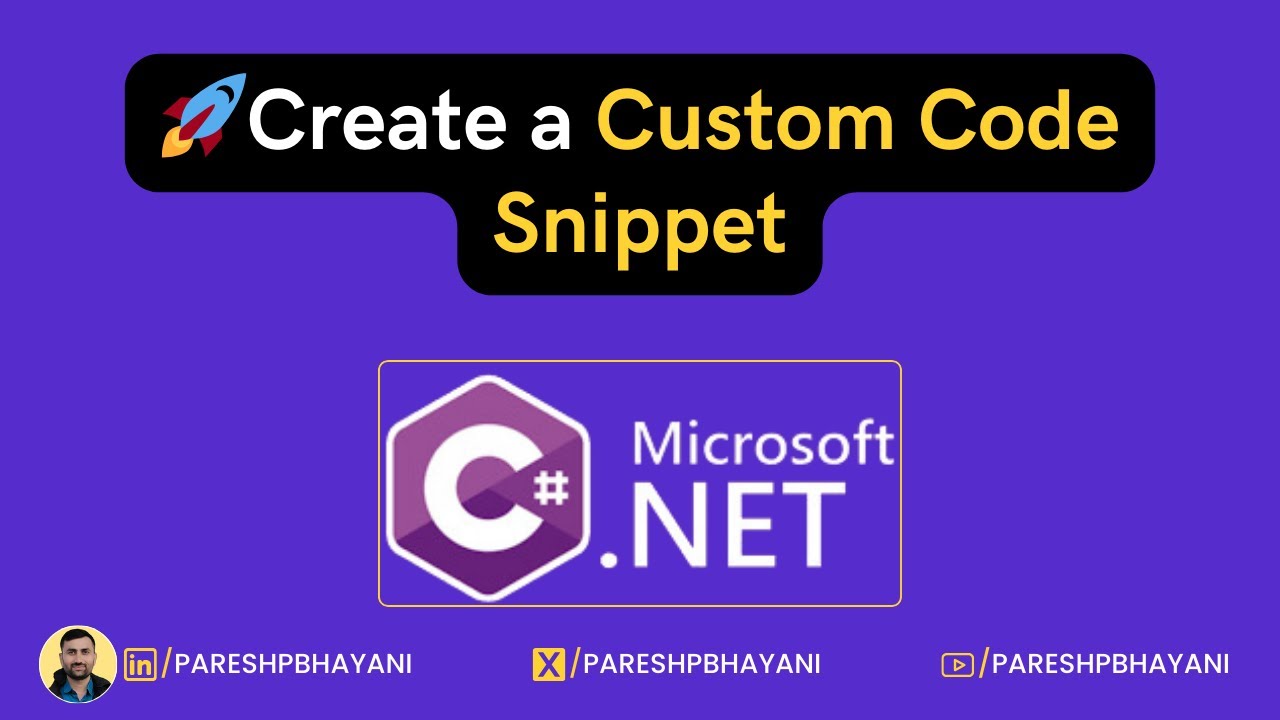 Create a Custom Code Snippet - YouTube