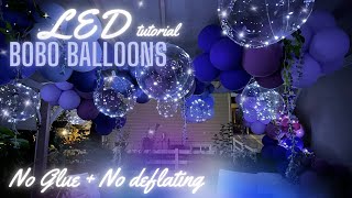 Glowing LED BoBo Clear Balloons with Lights   No Glue, No Adhesive, Won't Deflate!