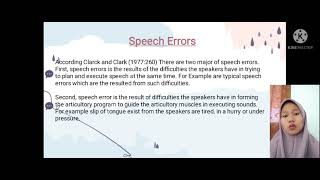 Analyze Speech Error for Final Test Psycholinguistics