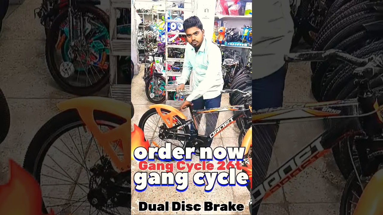 Gang cycle/ 26 inches gang drapt cycle/ dual disc brake frand suspension cycle/  single speed gear