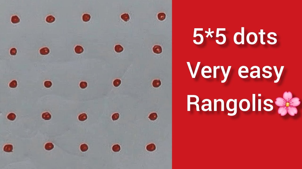 5*5 dots rangolis🌸 small dots rangolis🌸easy rangolis🌸