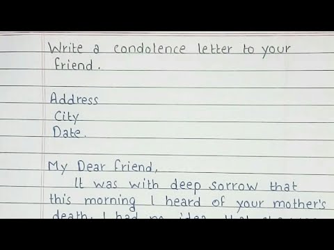 Video: How To Write A Letter Of Condolence