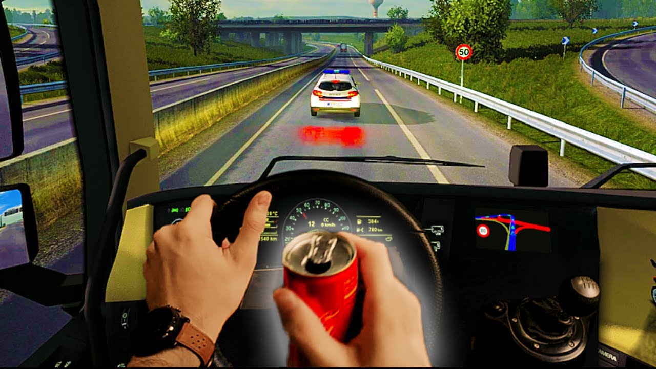 One Day In Ets2 Traffic Real Hands Steering Wheel